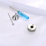 Sterling Silver Cremation Urn Bead Charm for Ashes Keepsake Pendant Fit Bracelet Memorial Jewelry Gifts for Women