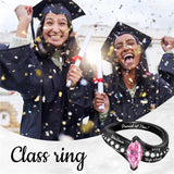 Sterling Silver Marquise Birthstone Personalized Engraved Class Ring For Women