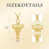 14K Gold Plated Stethoscope Caduceus Cross Pendant Necklace for Women