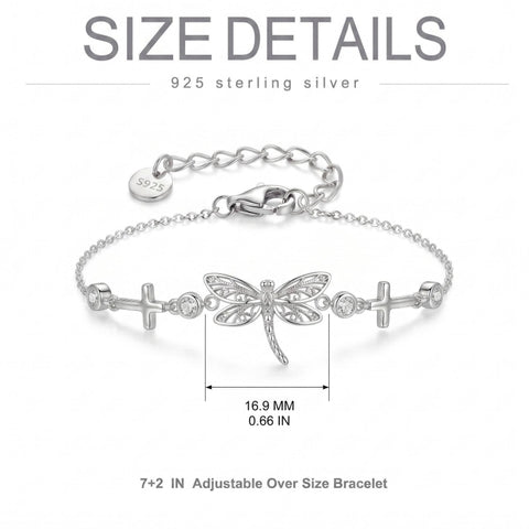 Sterling Silver Dragonfly Butterfly Cardinal Hummingbird Jesus Fish Lotus Daisy Sunflower Rose Faith Cross Bracelet