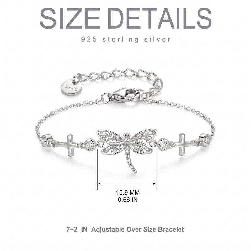 Sterling Silver Dragonfly Butterfly Cardinal Hummingbird Jesus Fish Lotus Daisy Sunflower Rose Faith Cross Bracelet