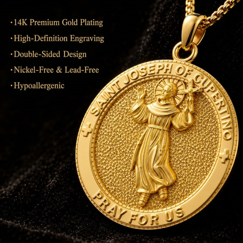 Patron Saint Medal Gold Plated Catholic Pendant Christian Religious Necklace Amulet Jewelry