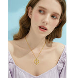 Heart Initial A-Z Pendant Necklace for 14K Gold Plated Women Initials Jewelry Gifts