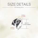 Sterling Silver Sunflower Dragonfly Spoon Ring for Women