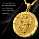 Patron Saint Medal Gold Plated Catholic Pendant Christian Religious Necklace Amulet Jewelry