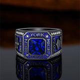 Sterling Silver Personalized Colorful Class High School  Graduation University College Ring for Men