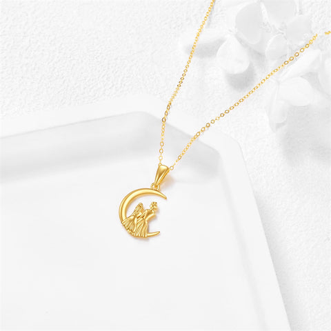 Mom Necklace 14K Gold Mother Daughter Jewelry New Mom Birthday Mother's Day Gifts for Women Girls