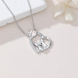 Sterling Silver Paw Print Poodle Corgi French Schnauzer Chihuahua Dachshund Golden Retriever Pug Pendant  Necklace
