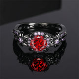 Copper Created Opal Mystic Topaz Amethyst Garnet Eternity Ring for Women