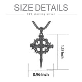 Sterling Silver Nail Cross Pendant Necklace for Men