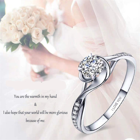 Sterling Silver Cubic Zirconia Endless Love Matching Set Couple Rings