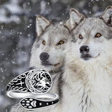 Sterling Silver Wolf Adjustable Spoon Ring