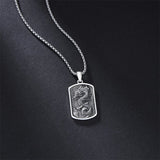 Sterling Silver Viking Dragon Eagle Wolf Animal Pendant Necklace for Men