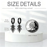 Sterling Silver Feather Arrow  Skull Spider Bat Scorpion Hoop Earrings Halloween Christmas Gift