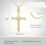 14K Gold Plated Cross Infinity  Pendant Necklace  for Women