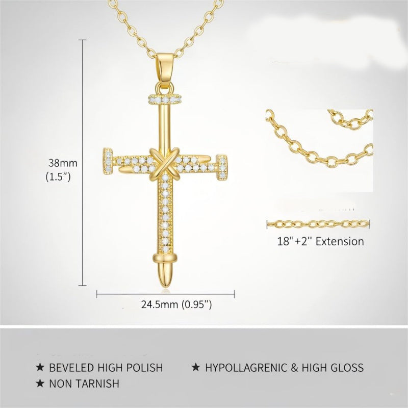 14K Gold Plated Cross Infinity  Pendant Necklace  for Women