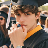 Sterling Silver 2025 Personalized  Birthstone High School College Class Ring  for Men