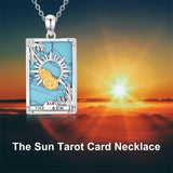 Sterling Silver Turquoise Empress The Lovers  The Moon Wheel Of Fortune The Sun Tarot Card Pendant Necklace