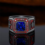 Sterling Silver Personalized Colorful Class High School  Graduation University College Ring for Men