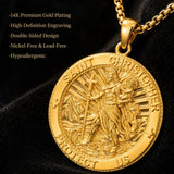 Patron Saint Medal Gold Plated Catholic Pendant Christian Religious Necklace Amulet Jewelry