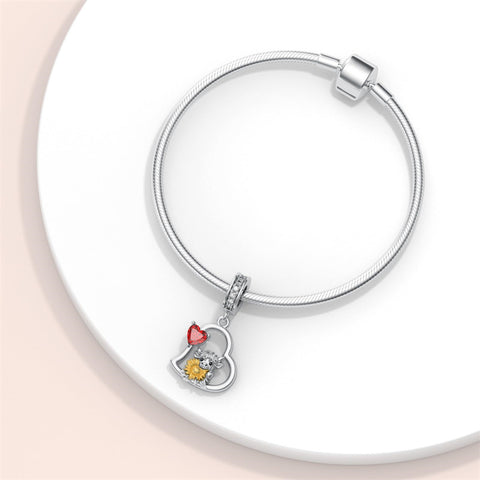 925 Sterling Silver Cubic Zircon Highland Cow Charm Beads