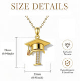 Initial  Graduation 14K Gold Plated Inspiring Grad Pendant Necklace Graduations Jewelry Gifts