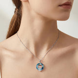 Sterling Silver Blue Crystal  Tree of Life Raccoon Bunny Cat Corgi  Pendant  Necklace  Anniversary Birthday Gifts