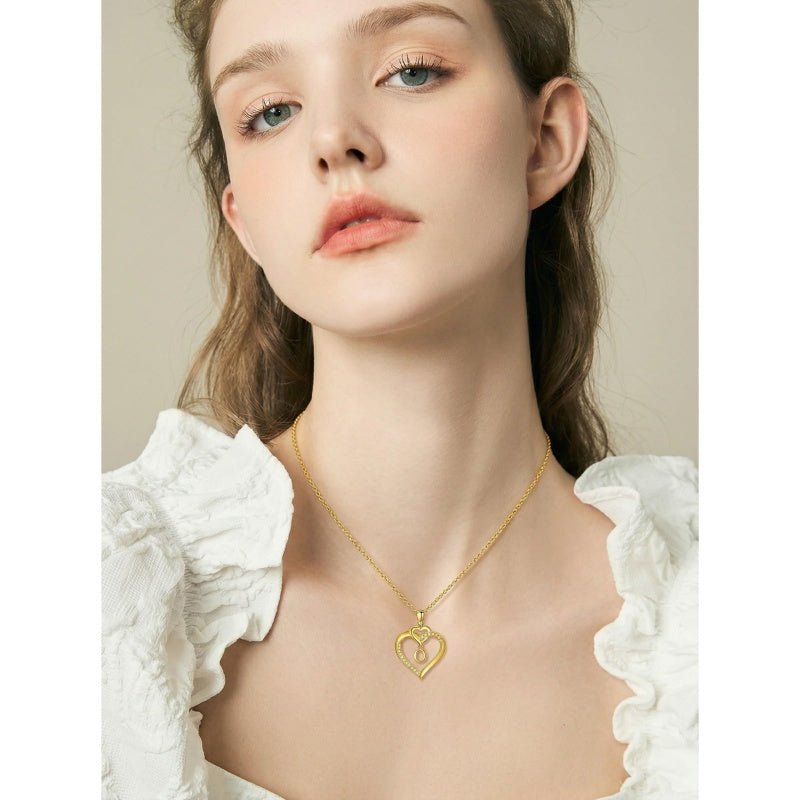 Heart Initial A-Z Pendant Necklace for 14K Gold Plated Women Initials Jewelry Gifts