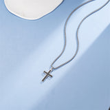 Cross Necklaces Sterling Silver Cross Pendant NecklaceGifts For Men Boys With Strong Stainless Steel Box Chain