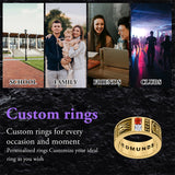 Sterling Silver 10K 14K 18K Gold Personalized Birthstone Pattern Class Ring for Men