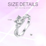 Sterling Silver Personalized Engraved Moissanite Engagement Ring