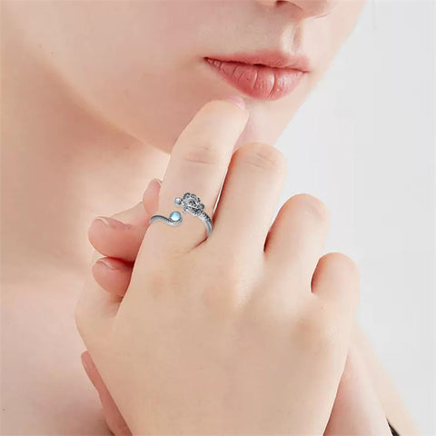 Sterling Silver  Moonstone Snake Fox Cat Octopus Wolf Ring
