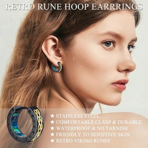 14K Gold Plated  Viking Hoop Earrings
