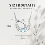 Sterling Silver Moonstone Celtic Knot Raccoon Otter Pig Dolphin Cow Pendant Necklace Birthday Mother's Day Gift