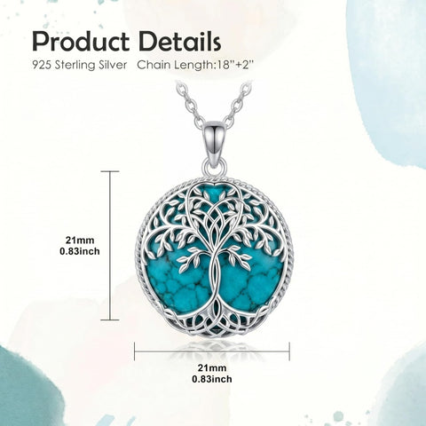 Sterling Silver Turquoise Sun and Moon AA Sobriety Celtic Knot Cross DNA Star of David Tree of Life Pendant Necklace
