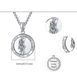 925 Sterling Silver Patron Saint Medals Saint Christopher Amulet Saint Michael Necklace Protection Jewelry for Men