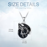 Sterling Silver Viking Dragon Eagle Wolf Animal Pendant Necklace for Men