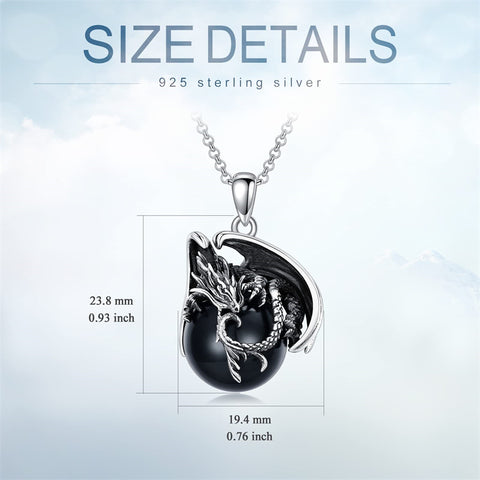 Sterling Silver Viking Dragon Eagle Wolf Animal Pendant Necklace for Men