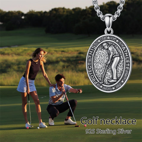 Sterling Silver Baseball Soccer Hockey Football Basketball Taekwondo Tennis Golf Runner Pendant Necklace