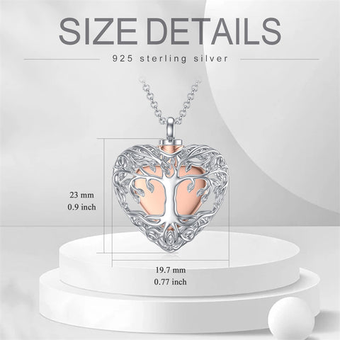 Sterling Silver Tree Of Life Urn Necklace for Ashes