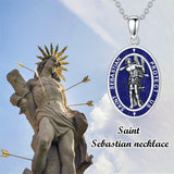 Sterling Silver Saint Christopher St Michael Saint Sebastian Amulet Pendant Necklace
