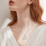 14K Gold Heart Birthstone  Dachshund Pendant Necklace