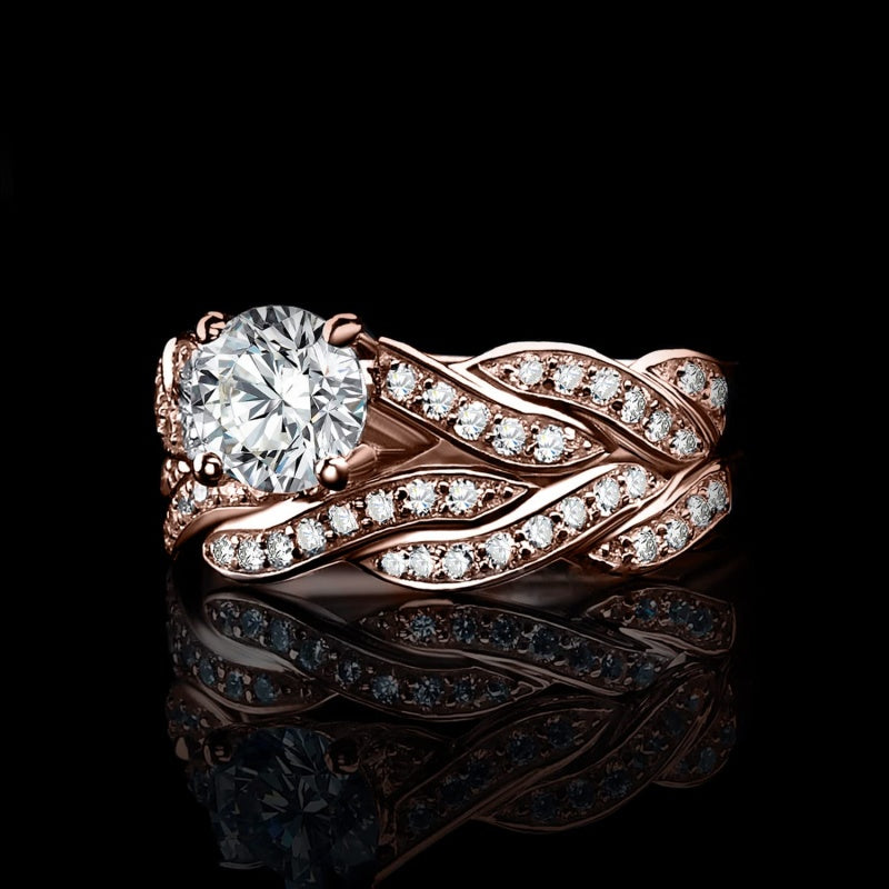 14K Gold Plated  1.5CT Cubic Zirconia  Wedding Bands Engagement Rings Promise Rings for Her