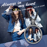 Copper Cubic Zirconia Round Personalized Photo Pendant Necklace