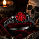 Sterling Silver 10K 14K 18K Gold Personalized Gothic Skull Ring Exquisite Spooky Jewelry for Halloween Lovers