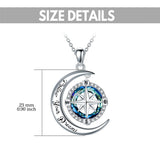 2024 Graduation Gifts Compass Necklace for Women S925 Sterling Silver I'd Be Lost Without You Compass Pendant with Crystal Graduation Necklace