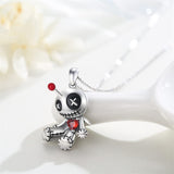 odoo Necklace Sterling Silver Witch Voodoo/Evil Bunny Pendant Gothic Jewelry Gifts for Women Girls