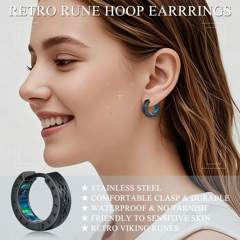 14K Gold Plated  Viking Hoop Earrings