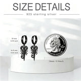 Sterling Silver Feather Arrow  Skull Spider Bat Scorpion Hoop Earrings Halloween Christmas Gift