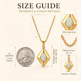 14K Gold Plated Bohemian Teardrop Pendant Necklace for Women